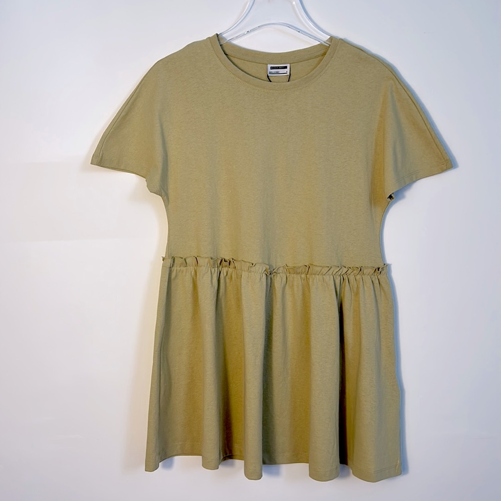 ASOS Noisy May Tall peplum t-shirt in yellow small